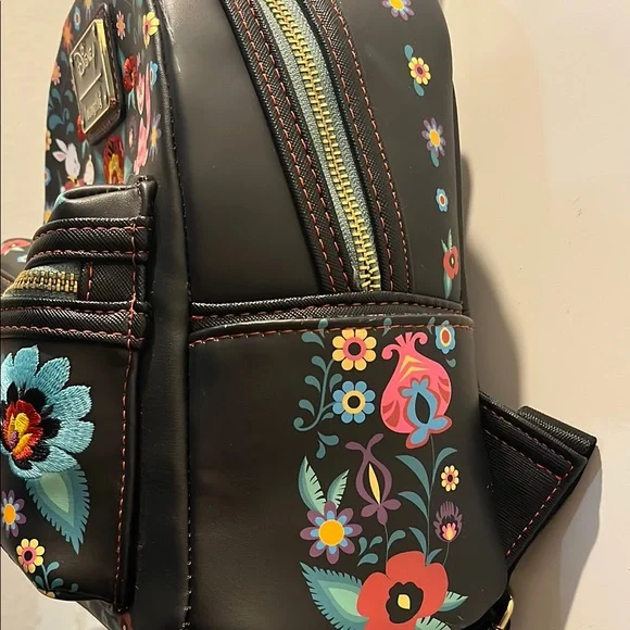 Loungefly Disney Floral Black Backpack - Picture 7 of 14